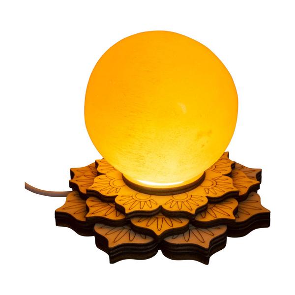 Mandala Wooden Sphere Stand with LED