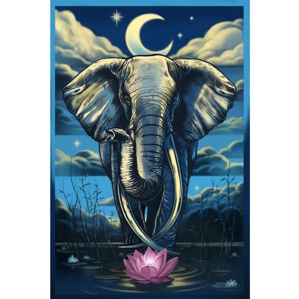 Elephant Lotus Tapestry