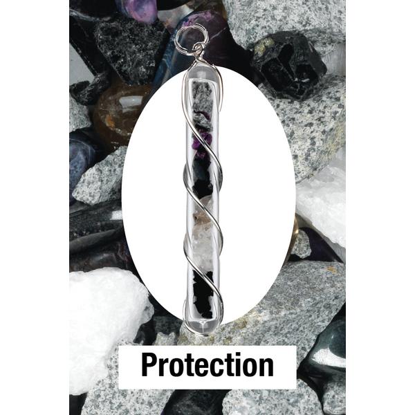 Protection Crystal Vial Wire Wrap Pendant
