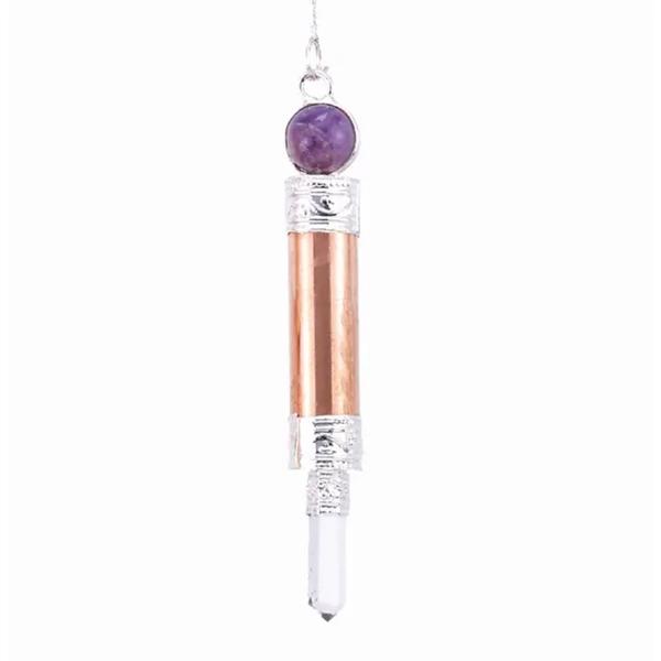 Copper, Amethyst & Quartz Pendulum