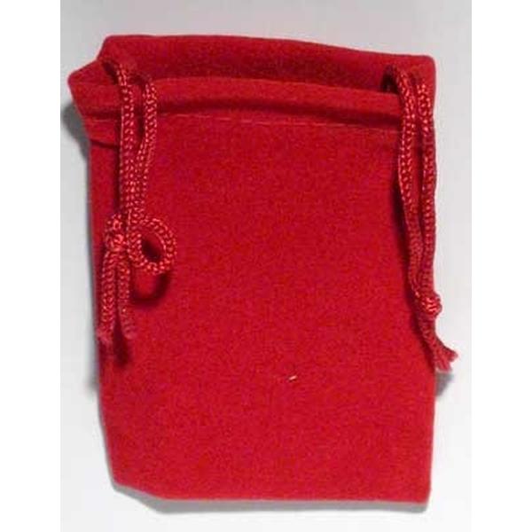 Red 2 x 2 1/2 Velveteen Bag