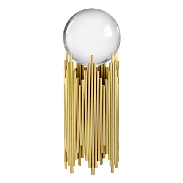 Gold Cylinder Sphere Stand