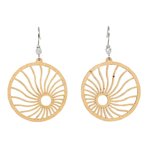 Willow Wooden Sun Earring