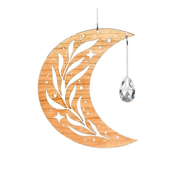 Crescent Moon Wooden Lovecatcher