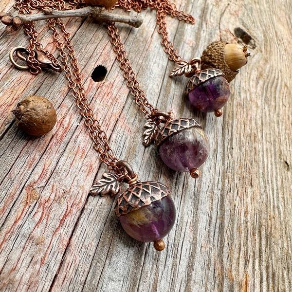 Super Seven Acorn Necklace