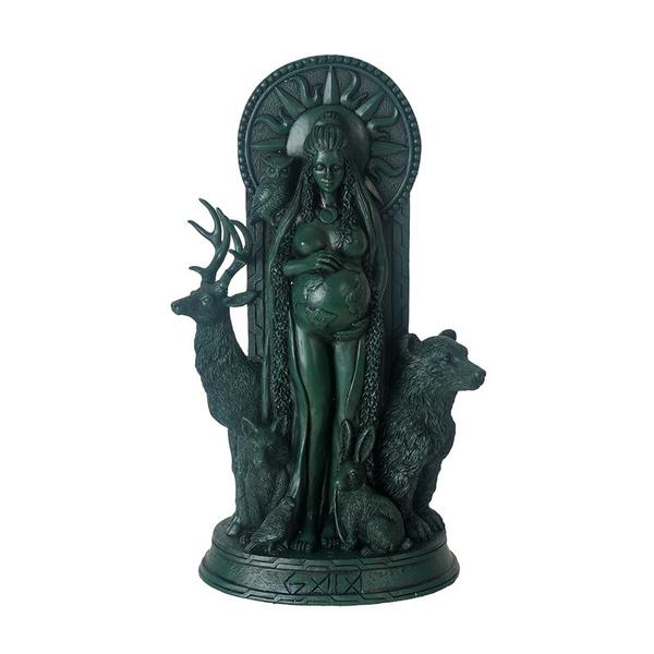 Pregnant Gaia Statue with Animals