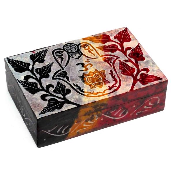 Multicolor Soapstone Hamsa Box